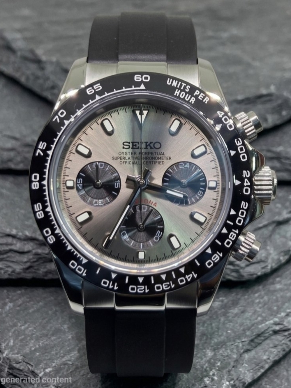 Custom 39mm Seiko Mod Watch VK63 Ghost Daytona